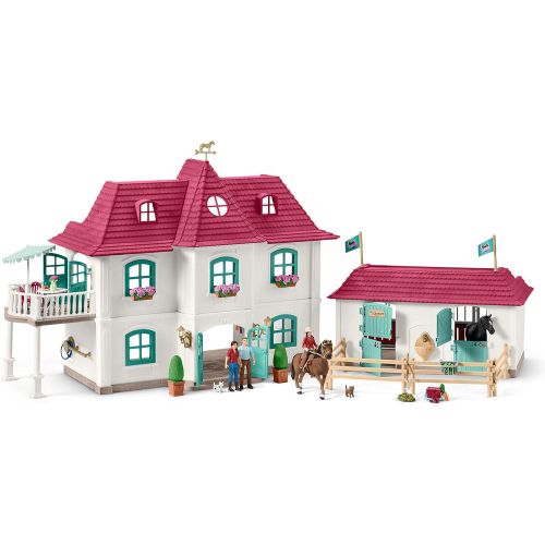  Schleich Horse Club 70-Piece Lakeside Country Dollhouse and Horse Stable Playset for Kids Ages 5-12