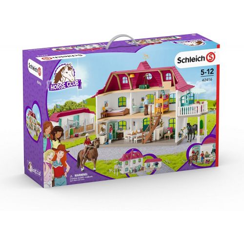  Schleich Horse Club 70-Piece Lakeside Country Dollhouse and Horse Stable Playset for Kids Ages 5-12