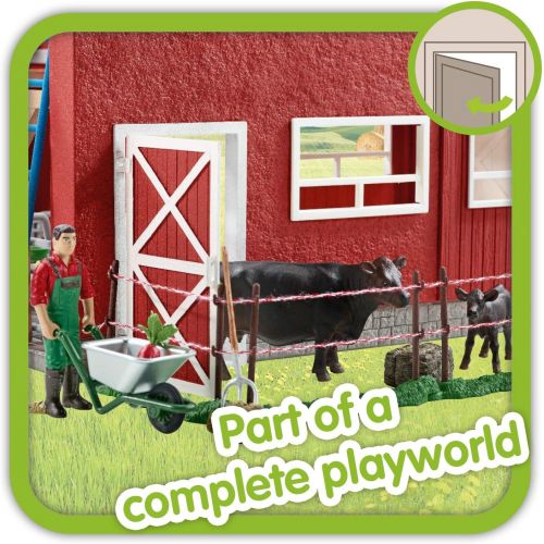  Schleich 72102 Barn with Animals and Accessories Action Figures, One Size, Red