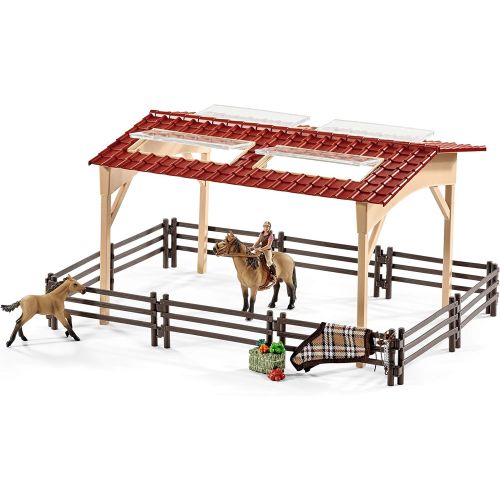  Schleich Stable with Horses and Accessories Playset, 22.4 x 15 x 5.5