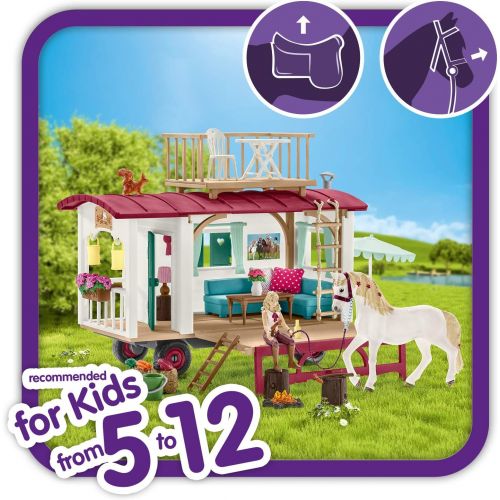  Schleich 42415 Caravan for Secret Club Meetings Play Set, Multicolor