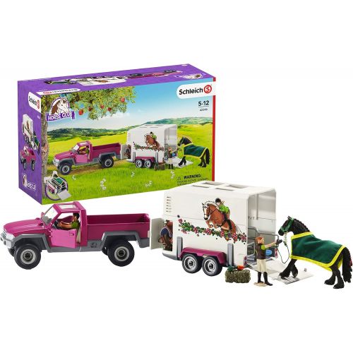  Schleich North America Pick Up with Horse Trailer Playset