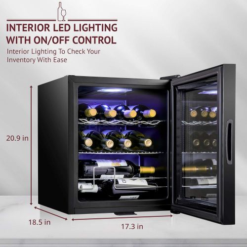  [아마존베스트]Schmecke 12 Bottle Compressor Wine Cooler Refrigerator w/Lock | Large Freestanding Wine Cellar | 41f-64f Digital Temperature Control Wine Fridge For Red, White, Champagne or Sparkl