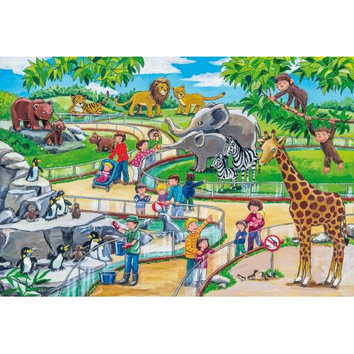  [아마존 핫딜]  [아마존핫딜]Schmidt Spiele Puzzle 56218, gruen, EIN EIN Tag im Zoo, 3x24 Teile