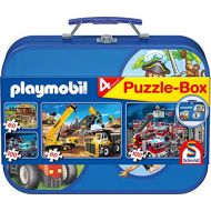 [아마존 핫딜]  [아마존핫딜]Schmidt Spiele 55599 Playmobil 2, Puzzle-Box im Metallkoffer, 2x60 und 2x100 Teile Kinderpuzzle, bunt