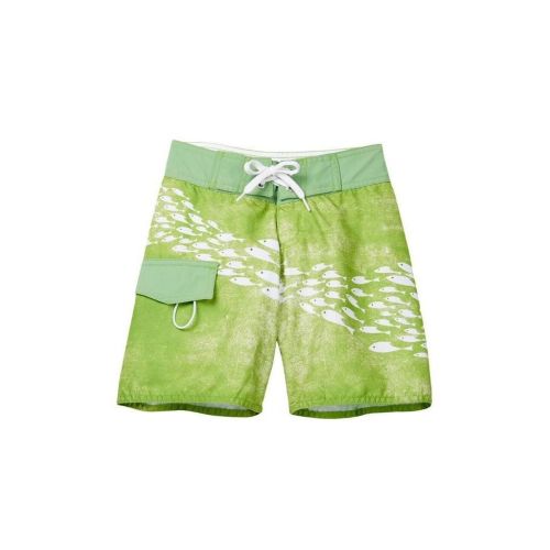  School of Fish Green Polyester Board Shorts by Azul Swimwear