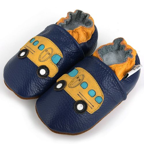  School Bus Leather Baby Shoes by Augusta Baby