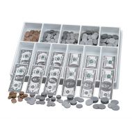 School Smart Money Kit, Bills and Coins with 12 Compartment Plastic Tray, Grades K-4