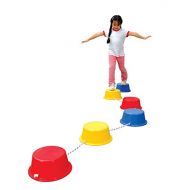 School Smart Stepping Buckets Balance Builders - 5 x 12 inch - Set of 6 - 2 Each of 3 Primary Colors - 018901,Assorted Colors