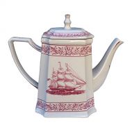 Schooner Bay Co. Madison Bay Co. 9 1/2 Nautical Rose Transferware Porcelain Teapot - Antique Reproduction