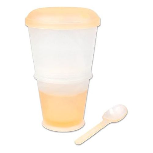  [아마존베스트]Schramm Muesli-to-Go Mug, Yoghurt Cup, 7 Colours Muesli Cup With Integrated Cooling Compartment and Spoon, Muesli / Yoghurt Container For On The Go