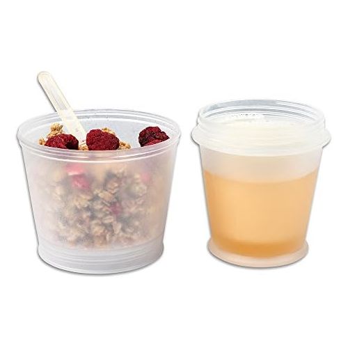  [아마존베스트]Schramm Muesli-to-Go Mug, Yoghurt Cup, 7 Colours Muesli Cup With Integrated Cooling Compartment and Spoon, Muesli / Yoghurt Container For On The Go