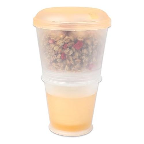  [아마존베스트]Schramm Muesli-to-Go Mug, Yoghurt Cup, 7 Colours Muesli Cup With Integrated Cooling Compartment and Spoon, Muesli / Yoghurt Container For On The Go