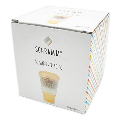  [아마존베스트]Schramm Muesli-to-Go Mug, Yoghurt Cup, 7 Colours Muesli Cup With Integrated Cooling Compartment and Spoon, Muesli / Yoghurt Container For On The Go