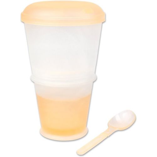  [아마존베스트]Schramm Muesli-to-Go Mug, Yoghurt Cup, 7 Colours Muesli Cup With Integrated Cooling Compartment and Spoon, Muesli / Yoghurt Container For On The Go