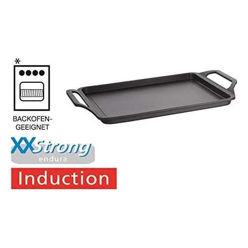  Schulte-Ufer Grillplatte Teppanyaki-Platte 33x24 cm Globus i, schwarz, XXStrong