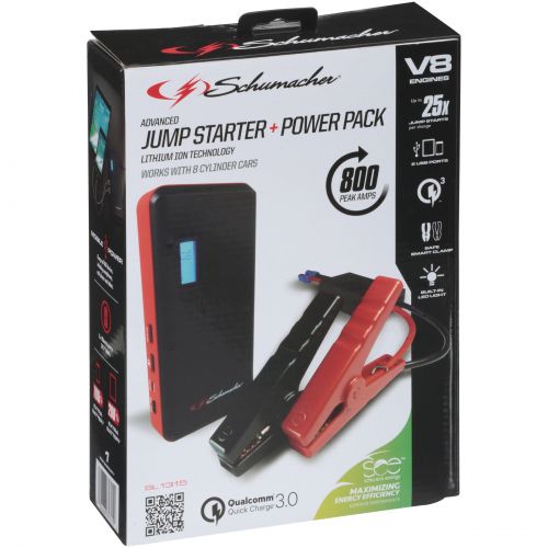  Schumacher 800-Amp Li-Ion Jump Starter with USB Ports and LCD Display