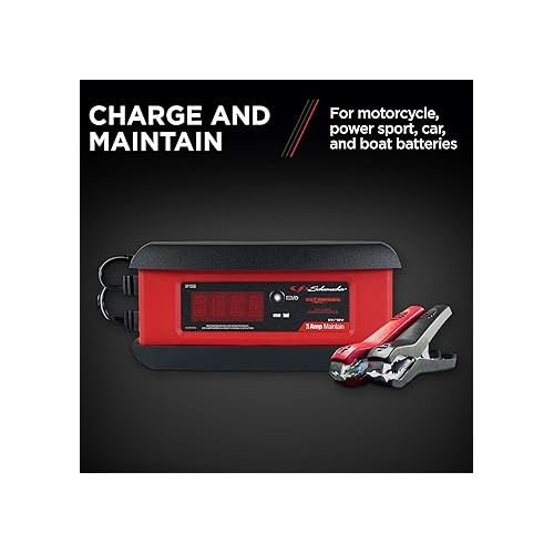  SP1356 Fully Automatic Battery Charger, Maintainer, and Auto Desulfator - 3 Amp, 6/12V - For Cars, Motorcycles, Lawn Tractors, Power Sports