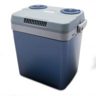 Schumacher Knox Electric Cooler and Warmer for Car and Home with Automatic Locking Handle - 27 Quart (25 Liter)  Holds 30 Cans - Dual 110V AC House and 12V DC Vehicle Plugs