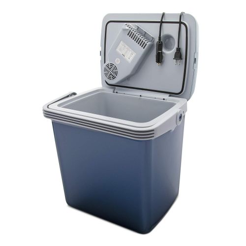  Schumacher Knox Electric Cooler and Warmer for Car and Home with Automatic Locking Handle - 27 Quart (25 Liter)  Holds 30 Cans - Dual 110V AC House and 12V DC Vehicle Plugs