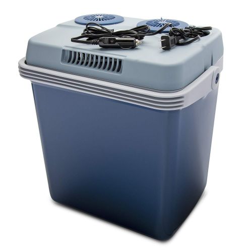  Schumacher Knox Electric Cooler and Warmer for Car and Home with Automatic Locking Handle - 27 Quart (25 Liter)  Holds 30 Cans - Dual 110V AC House and 12V DC Vehicle Plugs