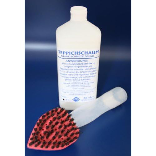  [아마존베스트]Schutzmarke WASSERROSE Aqua Satin Petal Rosette 1Litre Carpet Foam Cleaner Carpet Cleaner with Shampon Brush Made in Germany