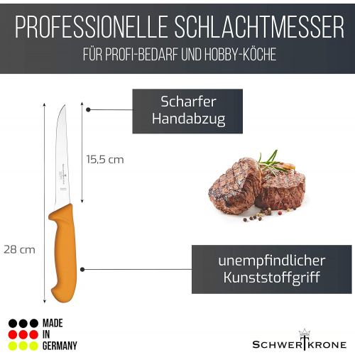  Schwertkrone Metzgermesser Set Solingen - 5-teilig, Edelstahl, rostfrei