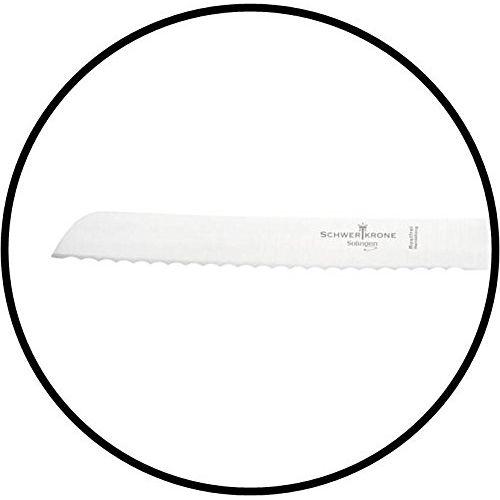  Schwertkrone Brotmesser Wellenschliff Olivenholz aus Solingen Klingenlange 20 cm 8 rostfrei/Brotsage…