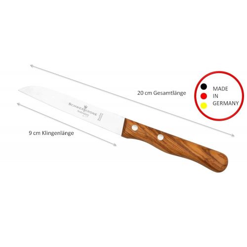  Schwertkrone Schalmesser, Kuechenmesser Gemuesemesser 9 cm Klingenlange, Solinger Qualitat