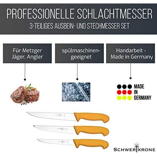  [아마존베스트]Schwertkrone Butcher Knife Solingen Germany/Butchers Knife Set/Butchers Equipment Boning Knife Beef Slaughter/Polished Blade