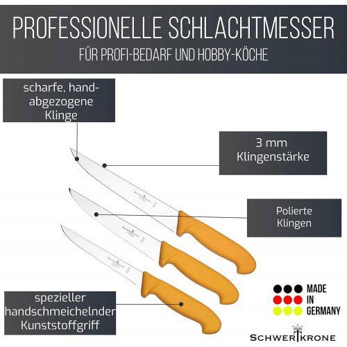  [아마존베스트]Schwertkrone Butcher Knife Solingen Germany/Butchers Knife Set/Butchers Equipment Boning Knife Beef Slaughter/Polished Blade