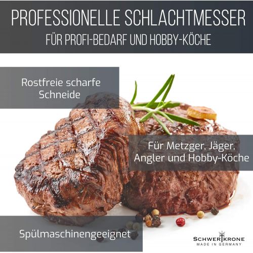  [아마존베스트]Schwertkrone Butcher Knife Solingen Germany/Butchers Knife Set/Butchers Equipment Boning Knife Beef Slaughter/Polished Blade