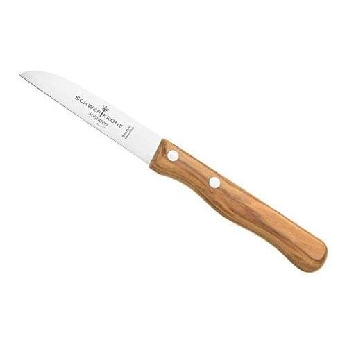  [아마존베스트]Schwertkrone Solingen Olive Wood Paring Knife | Fruit Knife | Vegetable Knife Sharp | Wooden Handle 3 Inches | Straight Rustproof Olive Wood Handle