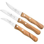[아마존베스트]Schwertkrone Set of 3 fruit and vegetable knives with olive wood handle, rust-proof, quality from Solingen, made in Germany.