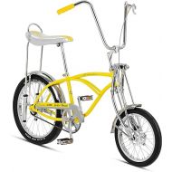 Schwinn Classic Old School Krate Kids Bike, High-Rise Ape Handlebar, Banana Seat, 16-Inch Front Wheel and 20-inch Rear Wheel, Spring Fork