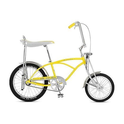  Schwinn Classic Krate Kids Bike, for Boys and Girls Age 6+ Years Old, Iconic Sting-Ray Frame & Springer Fork, Vintage High-Rise Ape Handlebar, Banana Seat, 16