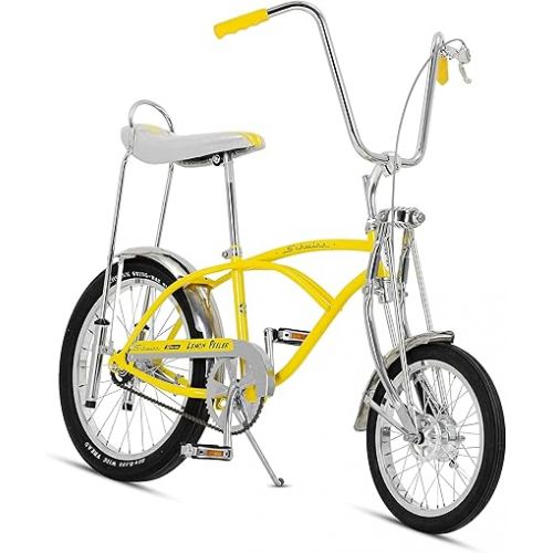  Schwinn Classic Krate Kids Bike, for Boys and Girls Age 6+ Years Old, Iconic Sting-Ray Frame & Springer Fork, Vintage High-Rise Ape Handlebar, Banana Seat, 16