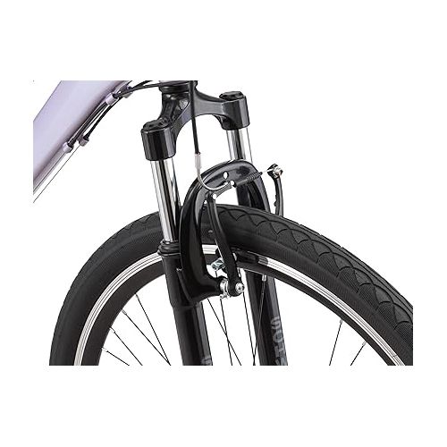  Schwinn Network Hybrid Bike, Men and Women, 700c Wheels, 15-18-Inch Adult Frame, Front Suspension Alloy Linear Brakes