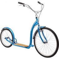 Schwinn Shuffle Mens and Womens Kick Scooter, Big 26-Inch Air Filled Front Wheel, 20-Inch Rear Wheel, Beach Cruiser Styled Handlebars, Alloy Linear Pull Brakes, Steel Frame, Vintage Deck