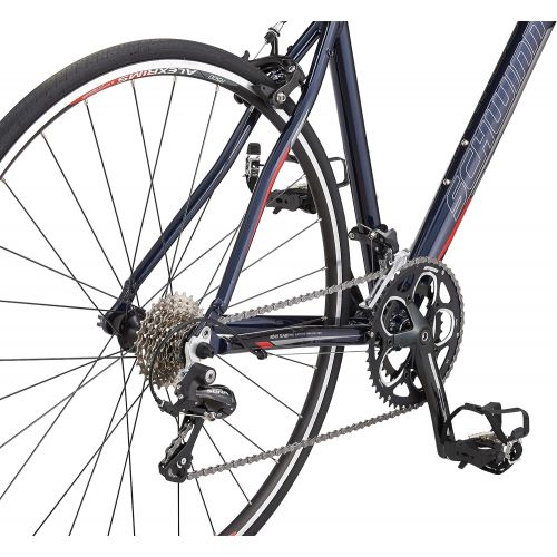  Schwinn Fastback 2 Performance Road Bike for Beginner to Intermediate Riders, Featuring 44cm/Extra Small Aluminum Frame, Carbon Fiber Fork, Shimano Sora 18-Speed Drivetrain, and 70