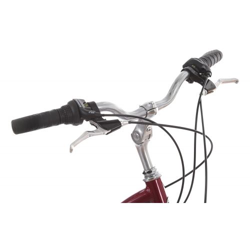  Schwinn Suburban Deluxe Womens Comfort Bicycle 26 Wheel Bicycle, Red, 16/Small Frame Size