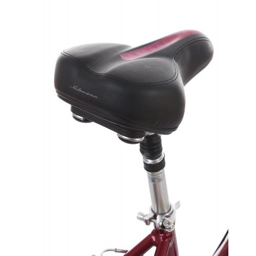  Schwinn Suburban Deluxe Womens Comfort Bicycle 26 Wheel Bicycle, Red, 16/Small Frame Size