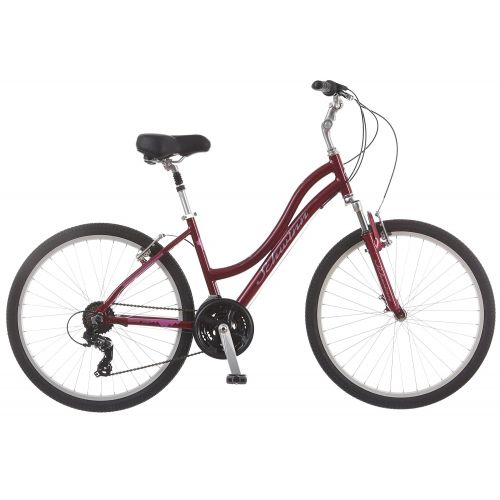  Schwinn Suburban Deluxe Womens Comfort Bicycle 26 Wheel Bicycle, Red, 16/Small Frame Size