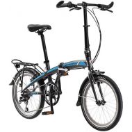 Schwinn Adapt Folding Bicycle Series, Great for City Riding and Commuting, Lightweight Aluminum Frame, Front and Rear Fenders, Rear Carry Rack, and Kickstand, Includes Carrying Bag