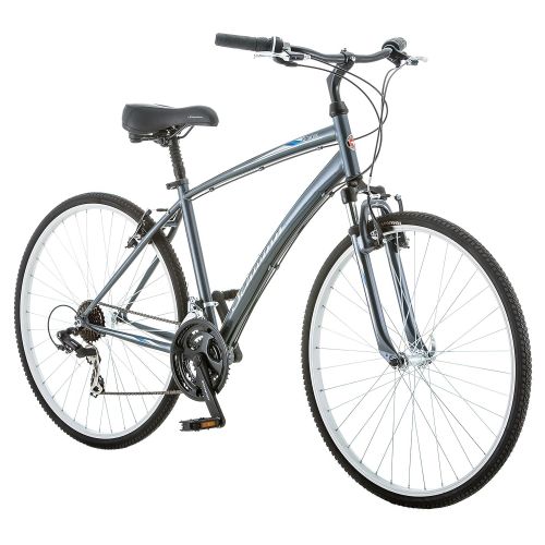  Schwinn Network 1.0 700c Mens 18 Hybrid Bike, 18-Inch/Medium, Grey