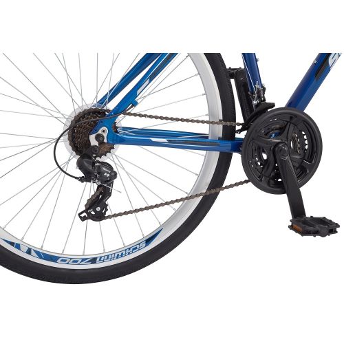  Schwinn GTX Comfort Hybrid Bike Line with Front Suspension, Featuring 16-18-Inch Aluminum Step-Through or Step-Over Frame and 21-24-Speed Shimano Drivetrain with 700c Wheels, Disc