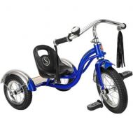 12 Schwinn Roadster Trike, Retro-Styled Classic Tricycle Frame with Low Center of Gravity, Color Blue