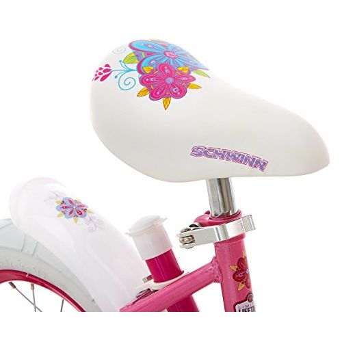  Schwinn Petunia Girls Steerable Bike With Training Wheels, 12-Inch Wheels, PinkWhite