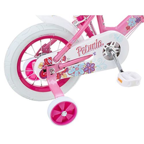  Schwinn Petunia Girls Steerable Bike With Training Wheels, 12-Inch Wheels, PinkWhite