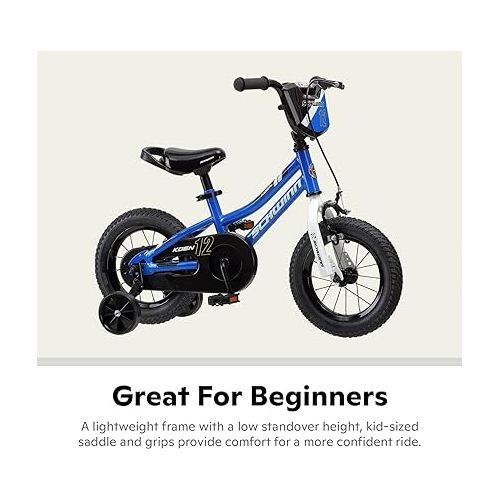  Schwinn Koen & Elm BMX Style Toddler and Kids Bike, For Girls and Boys, 12-18-Inch Wheels, Training Wheels Included, Basket or Number Plate, Ages 2-9 Year Old, Rider Height 28 to 52 Inch